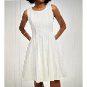 Madewell $148 Circle Mini Dress Airy Denim Edition Pure White Size S #NV521